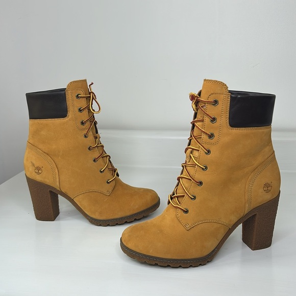 Timberland 🧡 Earthkeepers Women's Workboot Style Chunky High Heel Boot Shoes - Picture 16 of 16